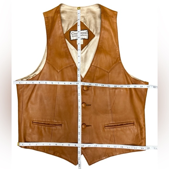 Vintage Continental Leather Fashions Mens Western Hippie Style Two Pocket Vest - Picture 15 of 15